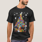 skull kerstboomcadeau voor mannen autisme t-shirt (Voorkant)