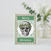 Skull-kerstkaart Briefkaart (Staand voorkant)
