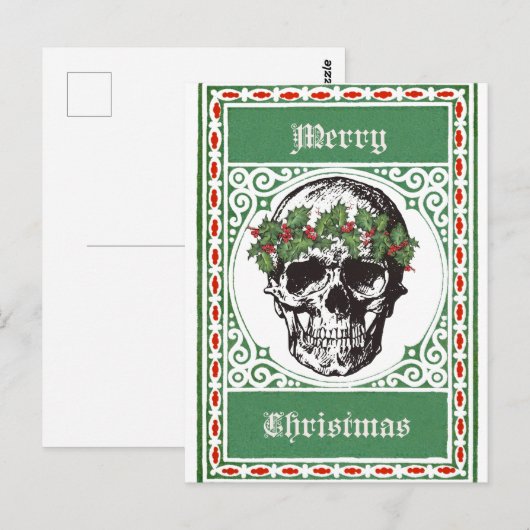 Skull-kerstkaart Briefkaart (Voorkant / Achterkant)