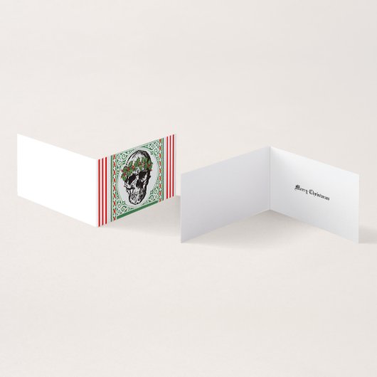 Skull-kerstkaart Kaart (Binnen en buitenkant)