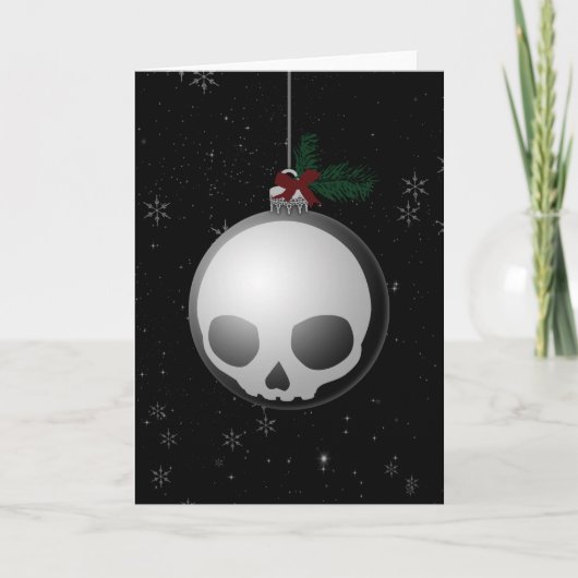 Skull Kerstversiering Grafisch Feestdagen Kaart (Voorkant)