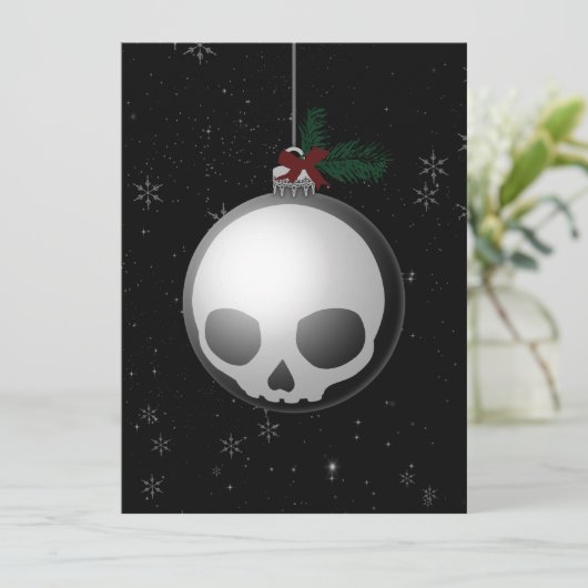 Skull Kerstversiering Grafisch Feestdagenkaart (Staand voorkant)