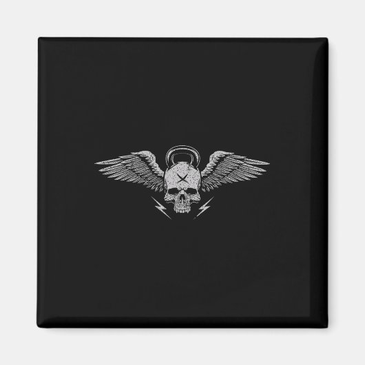 Skull Kettlebell Workout krachttraining Gym Magneet (Voorkant)