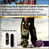 Skull King Black en Gold Custom Skateboard