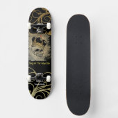 Skull King Black en Gold Custom Skateboard (Voorkant)