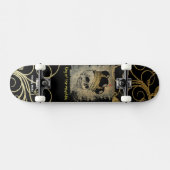 Skull King Black en Gold Custom Skateboard (Horizontaal)