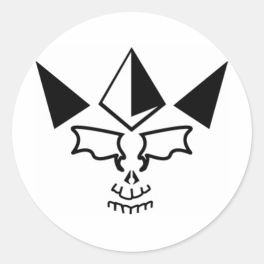 Skull King Ronde Sticker (Voorkant)