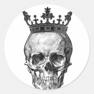 Skull king ronde sticker