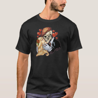 Skull Kiss met hart en Rozen van Al Rio T-shirt
