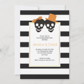 Skull-koppel Halloween bruiloft verloffeest Kaart (Voorkant)