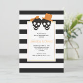 Skull-koppel Halloween bruiloft verloffeest Kaart (Staand voorkant)