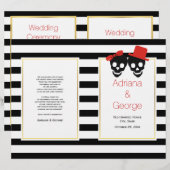 Skull-koppels strepen het rode Halloween-trouwprog (Voorkant / Achterkant)