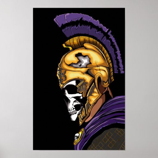 Skull krijger met zwart poster (Voorkant)