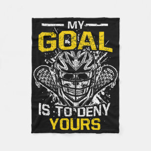 Skull Lax Lacrosse Goalie speler Mijn doel is Den Fleece Deken