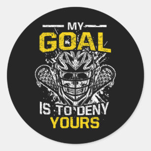 Skull Lax Lacrosse Goalie speler Mijn doel is Den  Ronde Sticker