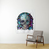 Skull leven tijd Glas in lood karakter Wandkleed (In situ)