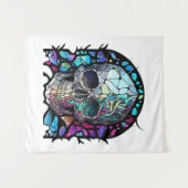 Skull leven tijd Glas in lood karakter Wandkleed (Voorkant (horizontaal))