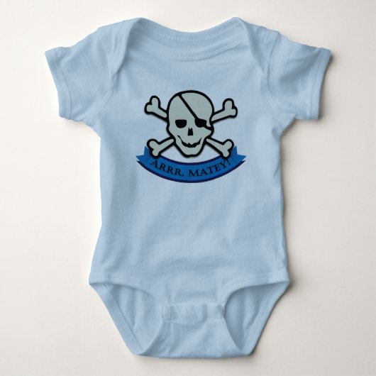 Skull - Light Blue Baby Jersey Bodysuit (Voorkant)