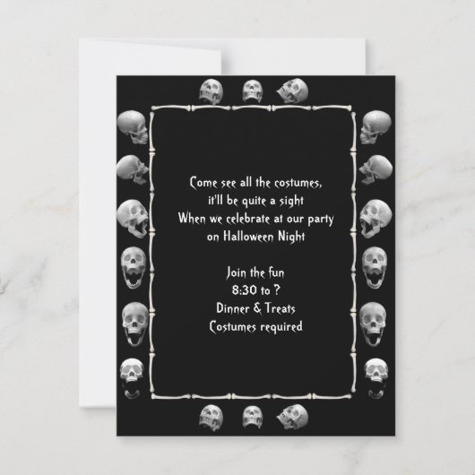Skull Lijst Halloween Feestuitnodiging Kaart (Voorkant)