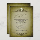 Skull Lijst Halloween Invitation Kaart (Voorkant / Achterkant)