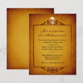 Skull Lijst Halloween Invitation Kaart (Voorkant / Achterkant)