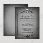 Skull Lijst Halloween Invitation Kaart (Voorkant / Achterkant)