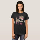 Skull Love Anti Valentines Day Leopard Skeleton Ha T-shirt (Voorkant volledig)