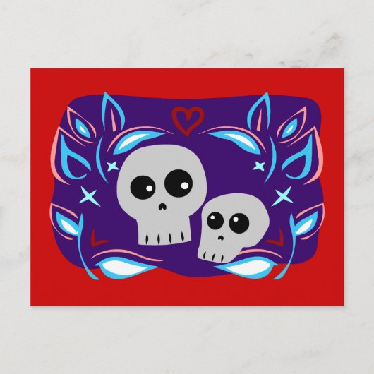 Skull Love Briefkaart (Voorkant)