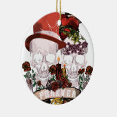 Skull Love Marriage Skeleton Couple Keramisch Ornament (Rechts)