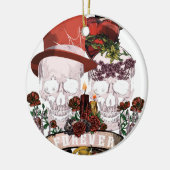 Skull Love Marriage Skeleton Couple Keramisch Ornament (Links)