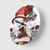 Skull Love Marriage Skeleton Couple Ronde Klok (Hoek)