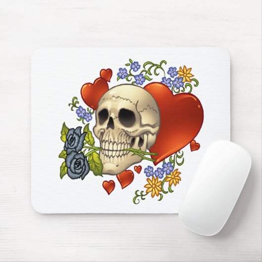 Skull Love - Skulls, Rozen and Hearts by Al Rio Muismat (Met muis)