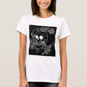 Skull Love - Skulls, Rozen and Hearts by Al Rio T-shirt