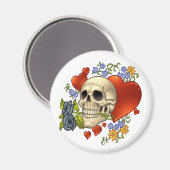 Skull Love - Skulls, Rozen en harten van Al Rio Magneet (Voorkant / Achterkant)