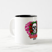 Skull Love - tweekleurige Mok, 11 oz Tweekleurige Koffiemok (Voorkant links)