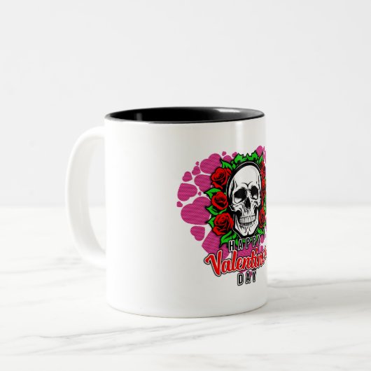 Skull Love - tweekleurige Mok, 11 oz Tweekleurige Koffiemok (Voorkant links)