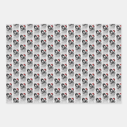 Skull lover bookish Christmas gothic wrapping pape Inpakpapier Vel (Voorkant)