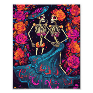 Skull Lover Skeleton Day of the Dead Skull Poster