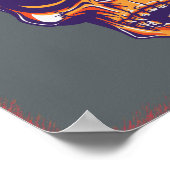 Skull M.C. Biker Eerie Sinaasappel Poster (Hoek)