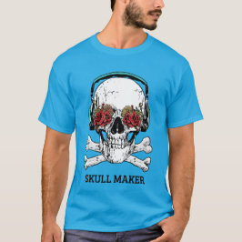 SKULL MAKER Hoofdtelefoon en Rozen | T-shirt
