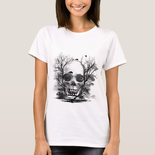 SKULL MANSION - haunted house - horror - Halloween T-shirt (Voorkant)