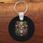 Skull Mardi Gras Men Women Kids Carnival New Orlea Sleutelhanger (Voorkant)