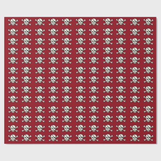 Skull - Maroon Glossy Wrapping Paper, 30 x 15 inch Cadeaupapier (Vlak)