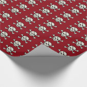 Skull - Maroon Glossy Wrapping Paper, 30 x 15 inch Cadeaupapier (Hoek)