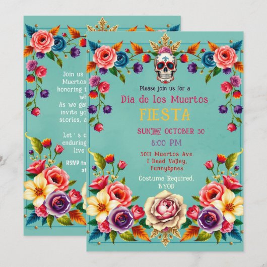 💀🎉Skull me in, Día de los Muertos Kaart (Voorkant / Achterkant)