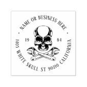  Skull Mechanic Name Return Address Zelfinktende Stempel (Design)