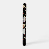 Skull met Hearts Pattern iPhone 16 Hoesje (Rechterkant)