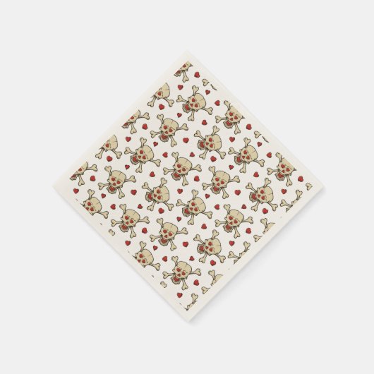 Skull met Hearts Pattern Servet (Hoek)