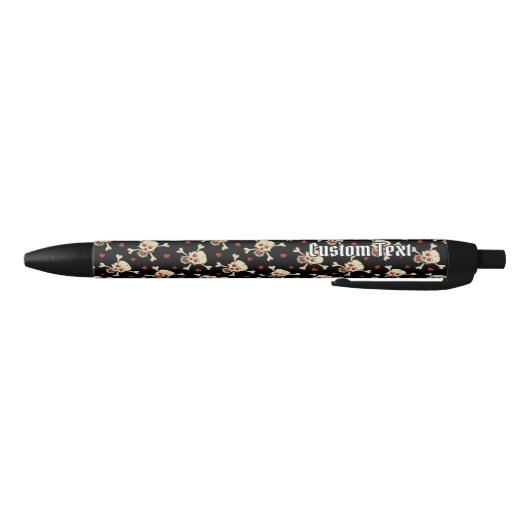 Skull met Hearts Pattern Zwarte Inkt Pen (Bodem)