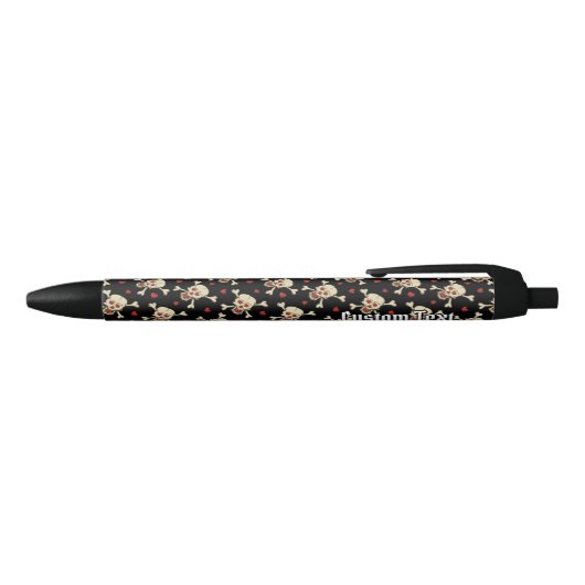 Skull met Hearts Pattern Zwarte Inkt Pen (Bovenkant)